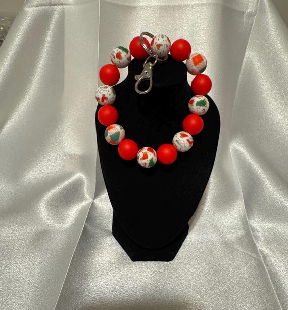 Christmas Silicone Wristlet  Keychain