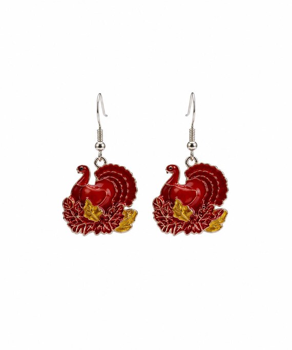 Tom The Turkey Dangle Earrings