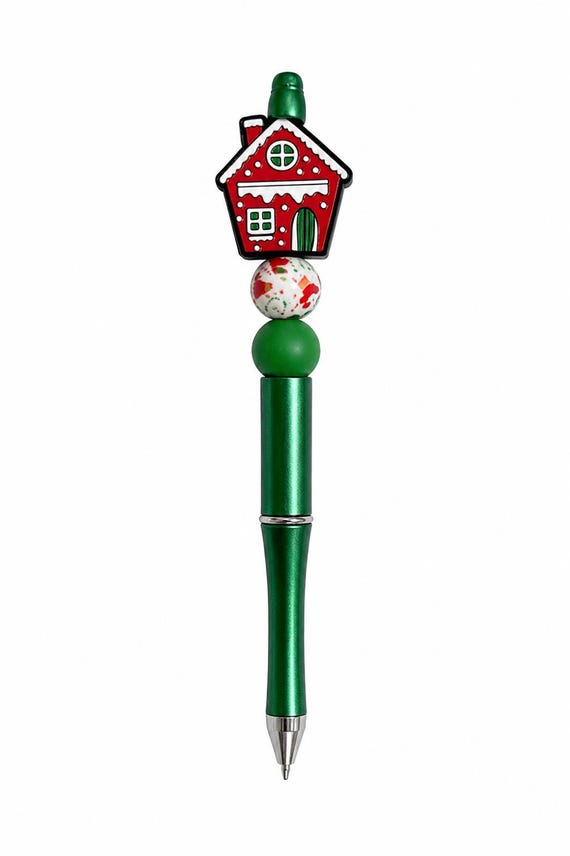 Christmas House Silicone Beaded Writing Pen