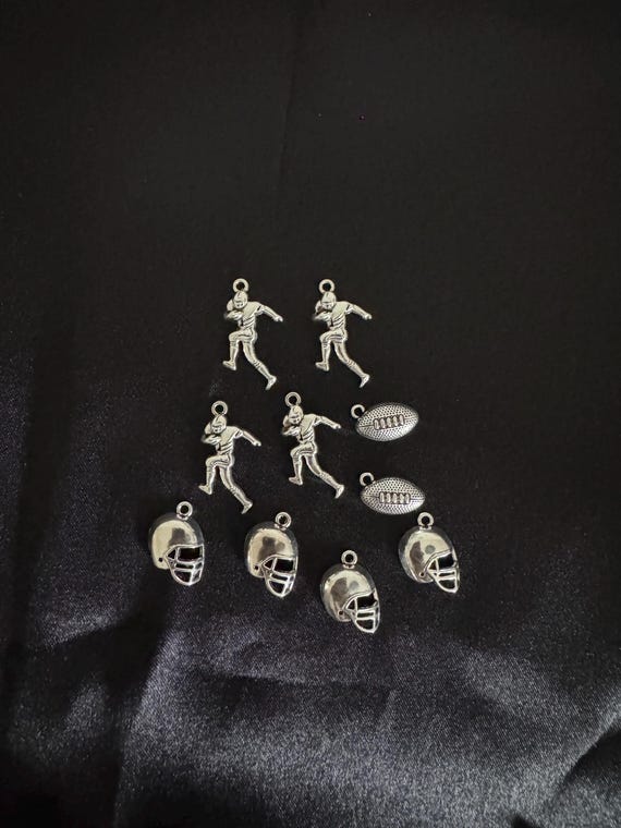 10 Piece Football Charms