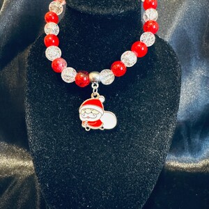 Santa Christmas Charm Stretch Bracelet