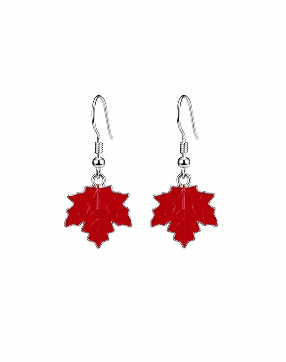 Fall Autumn Leaf Dangle Earrings