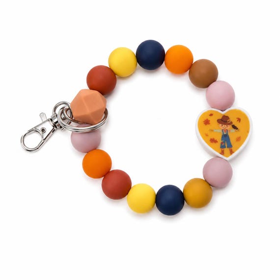Fall Themed Wristlet Keychain