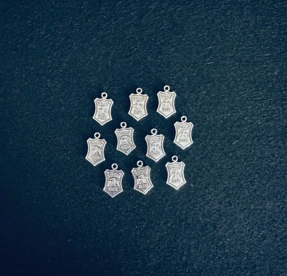 10 Piece Police Badge Charms