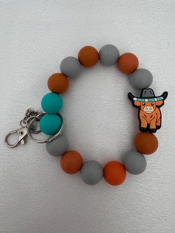 Highland Cow Silicone Keychain
