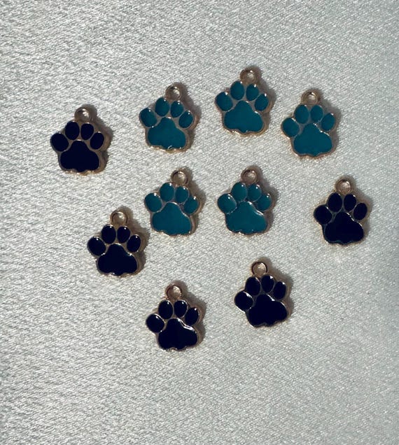 10 Piece Paw Print Charms