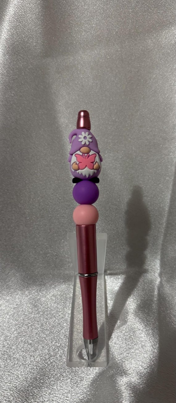 Beaded Gnome Pen: Fun, Functional Writing Tool with Colorful Beads