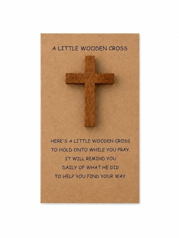 Rustic Brown Wooden Pocket Cross