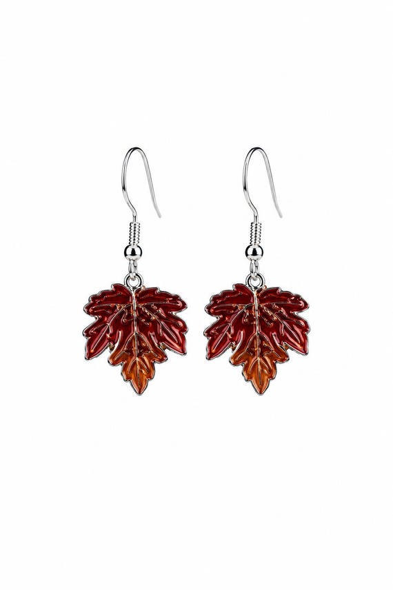 Fall Autumn Leaf Dangle Earrings