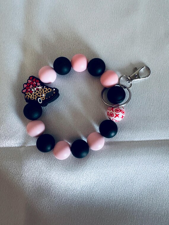 Truck of Hearts Valentine Silicone Wristlet  Keychain