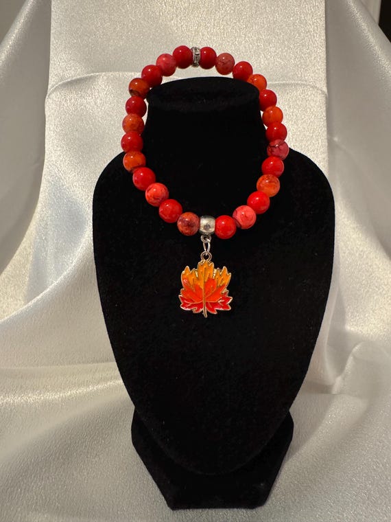 Autumn Leaf Stretch Charm Bracelet