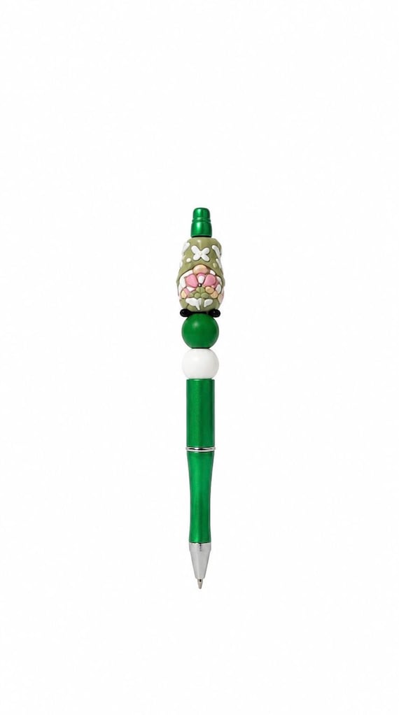 Beaded Gnome Pen with Tulips – Fun, Functional Writing Tool