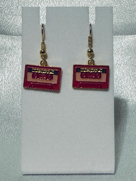 Valentine Cassette Tape  Dangle Earrings