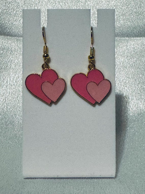 Valentine Double Heart Dangle Earrings