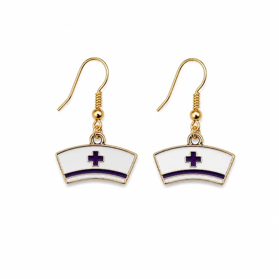 Nurses Hat Dangle Earrings.