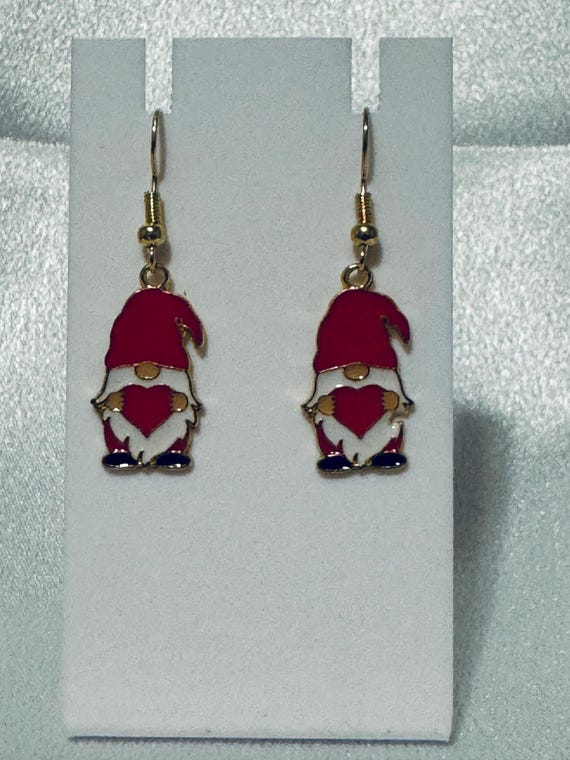Valentine Gnome Dangle Earrings