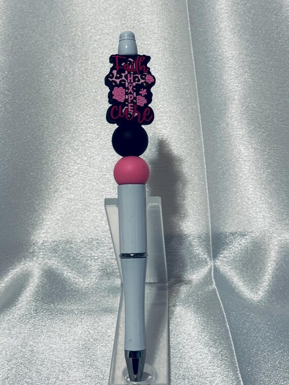 Breast Cancer Silicone Beaded Writing Pen