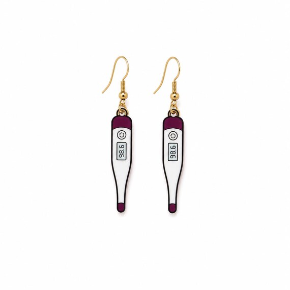 Nurses Thermometer Dangle Earrings.