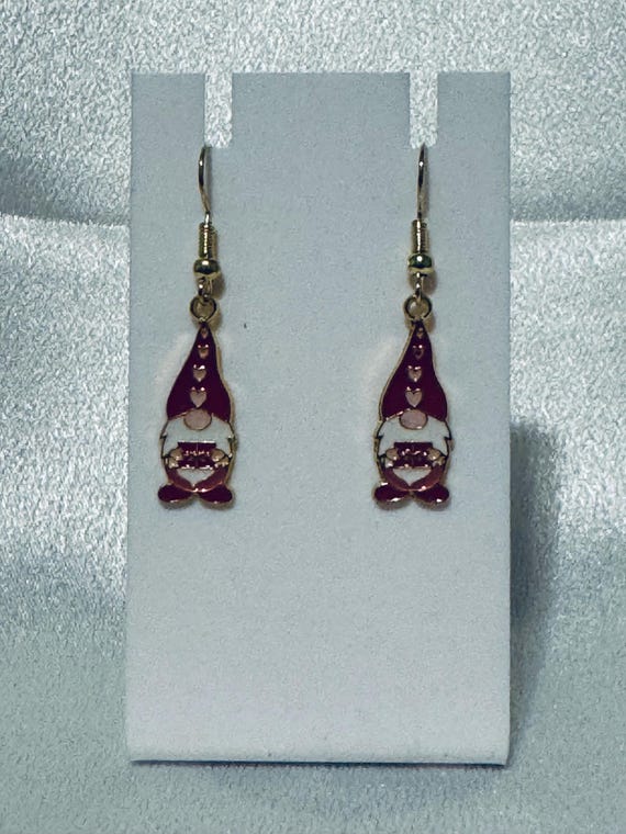Valentine Gnome Dangle Earrings