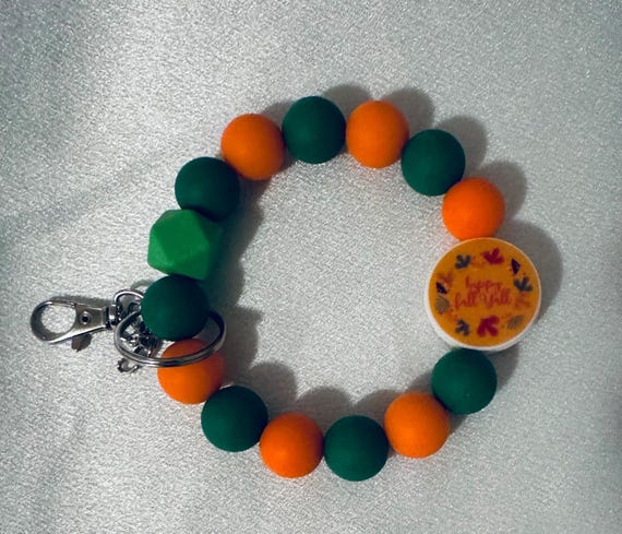 Fall Themed Wristlet Keychain