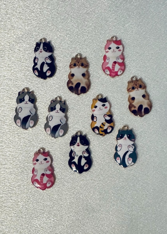 10 Piece Cat Charms