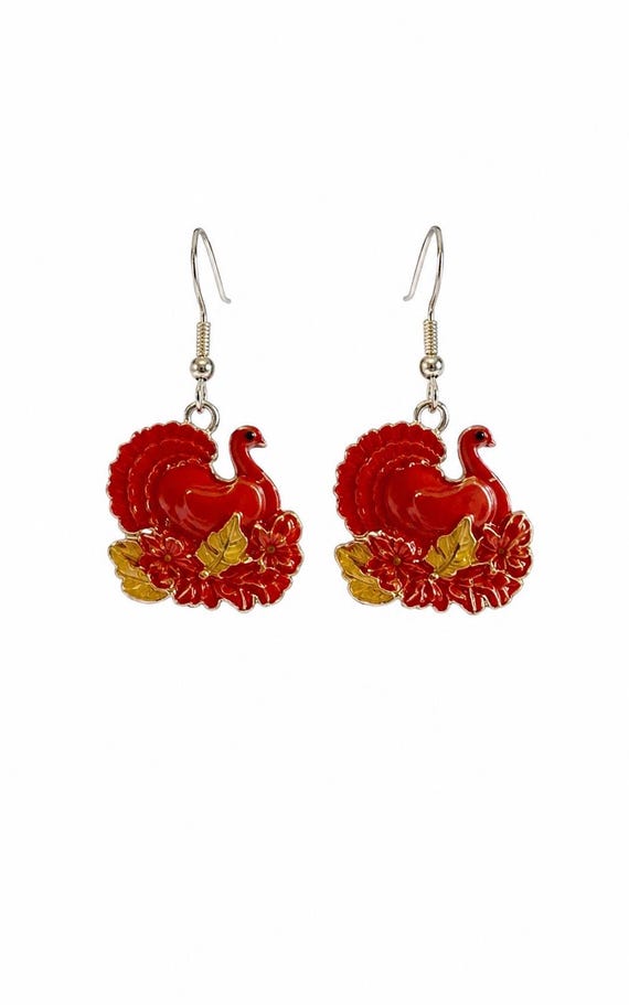 Tom The Turkey Dangle Earrings
