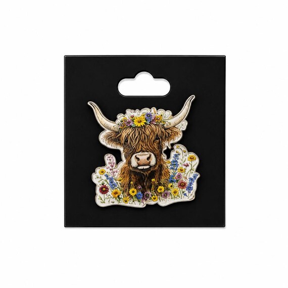 Highland Cow Character Pin