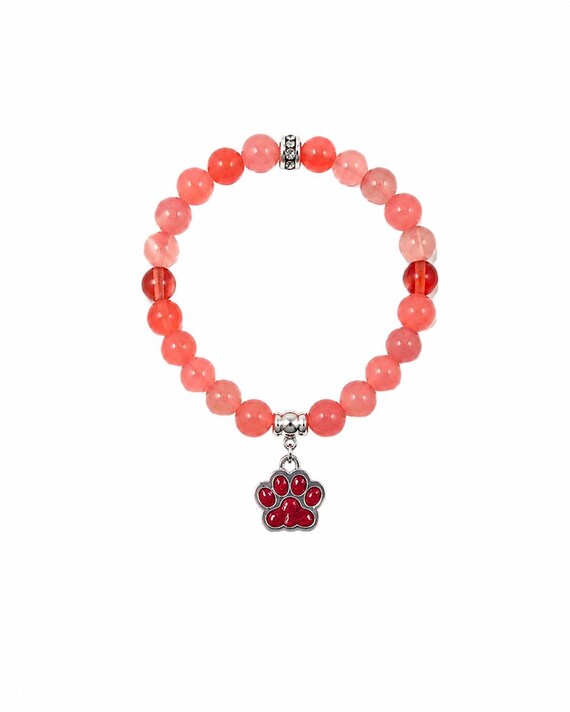 Orange Paw Charm Bracelet