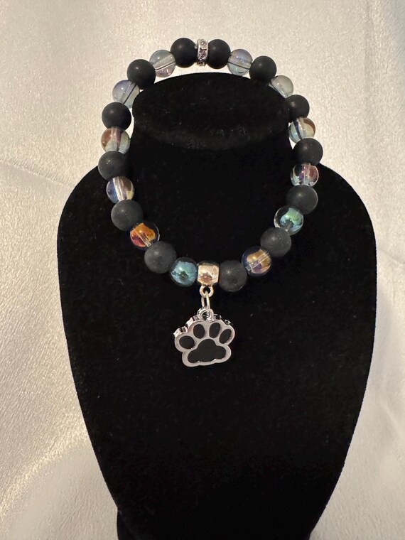 Black Paw Charm Bracelet