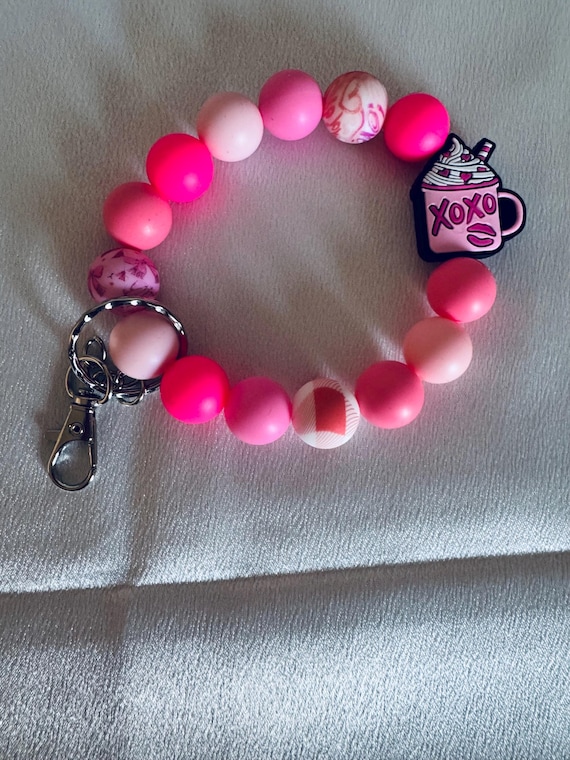 Valentine Cocoa Silicone Wristlet  Keychain