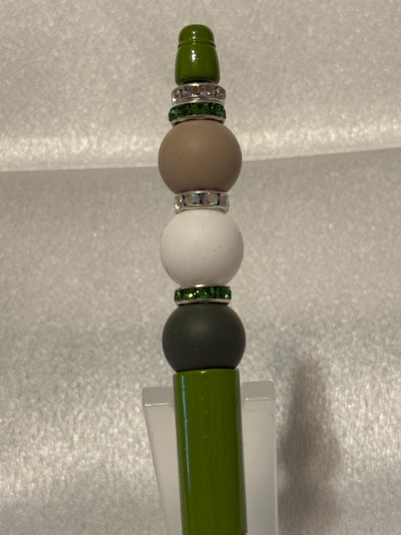Green Silicone Beaded Writing Pen
