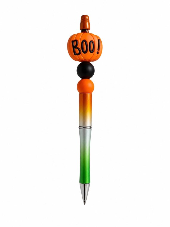 Halloween Pumpkin Silicone Beaded Writing Pen