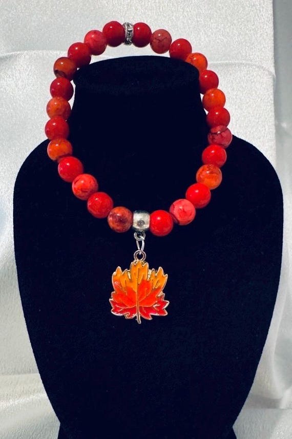 Autumn Leaf Stretch Charm Bracelet