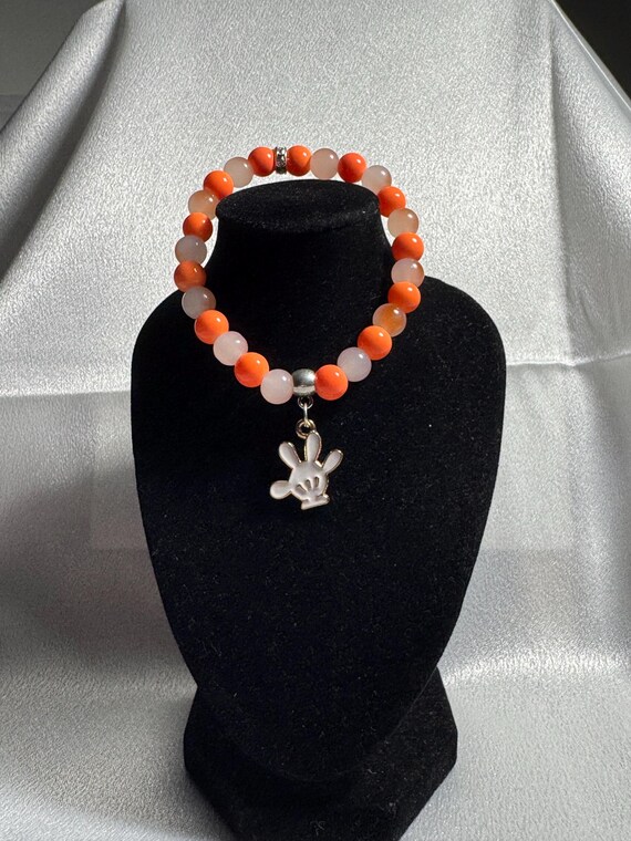 White Glove Mickey Mouse Charm Stretch Bracelet