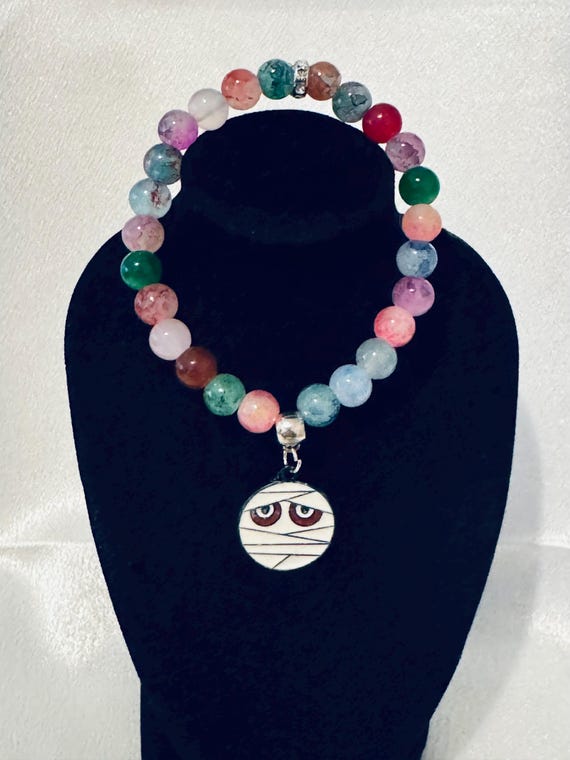 Halloween Mummy Stretch Charm Bracelet