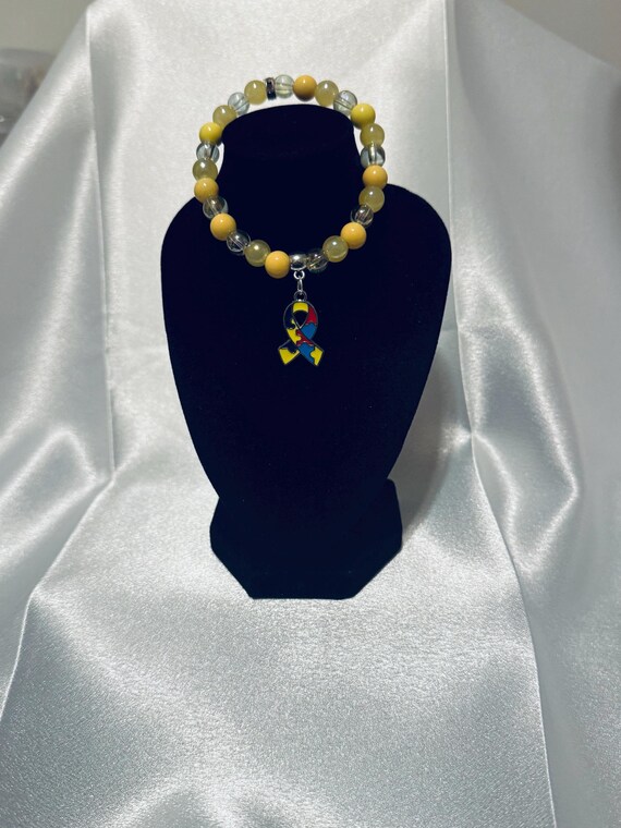 Autism Ribbon Charm Stretch Bracelet