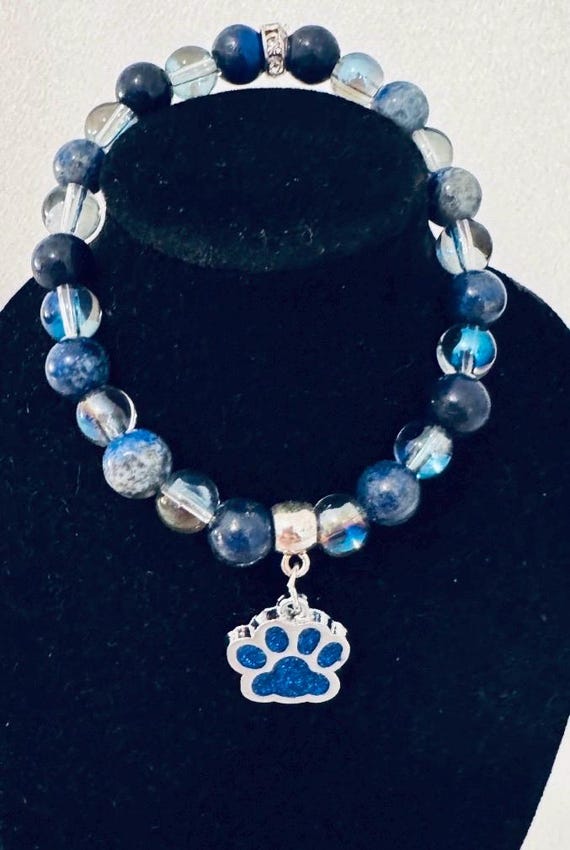Blue Paw Charm Bracelet