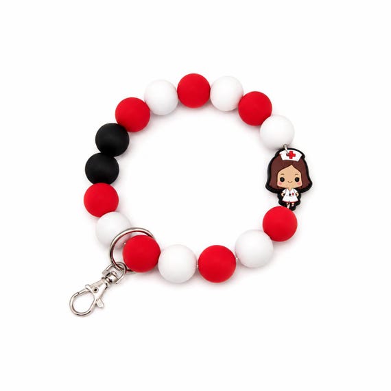 Nurse Appreciation Silicone Wristlet  Keychain