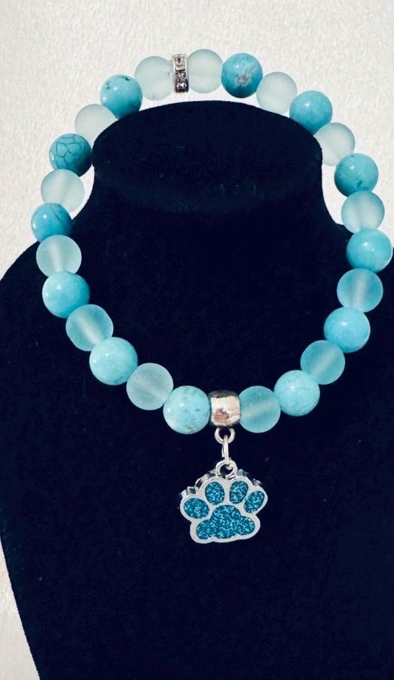 Blue Paw Charm Bracelet