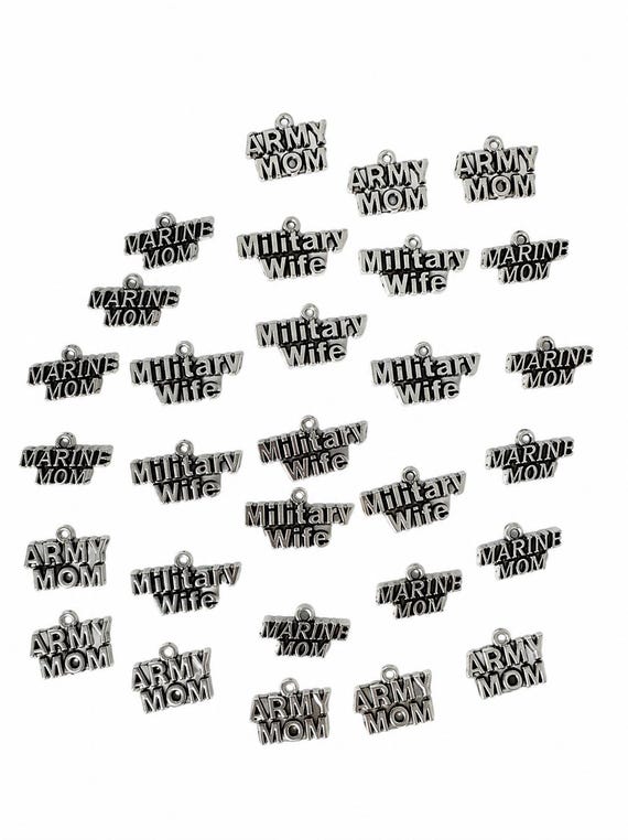 30 Piece Military Charms