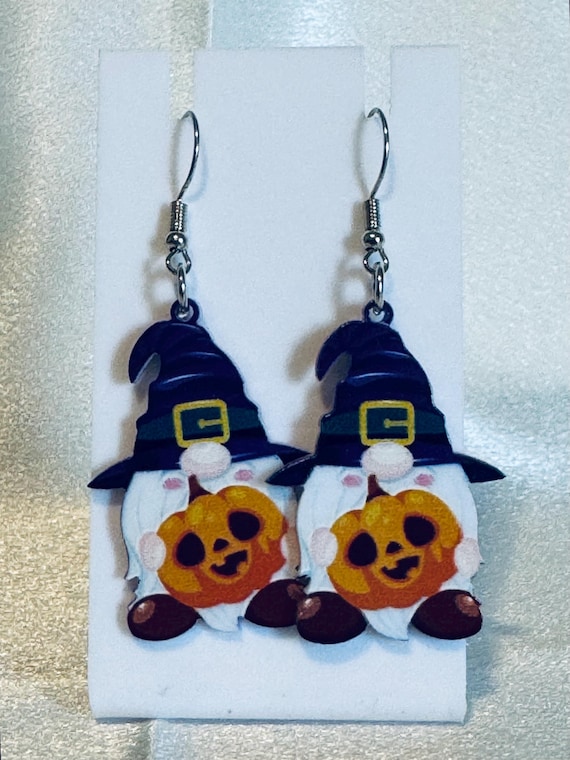 Acrylic Halloween Gnome Dangle Earrings
