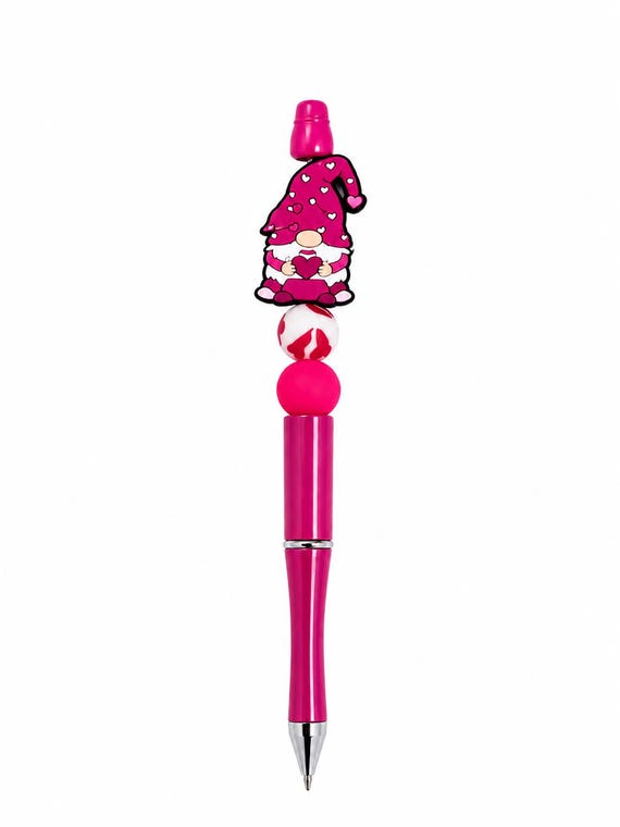 Silicone Beaded  Valentine Gnome Writing Pen