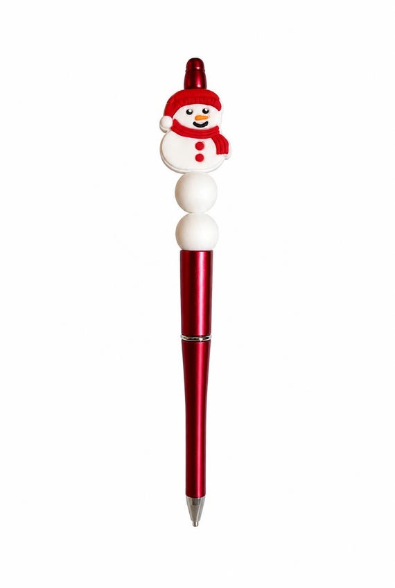 Snowman Silicone Beaded Writing Pen