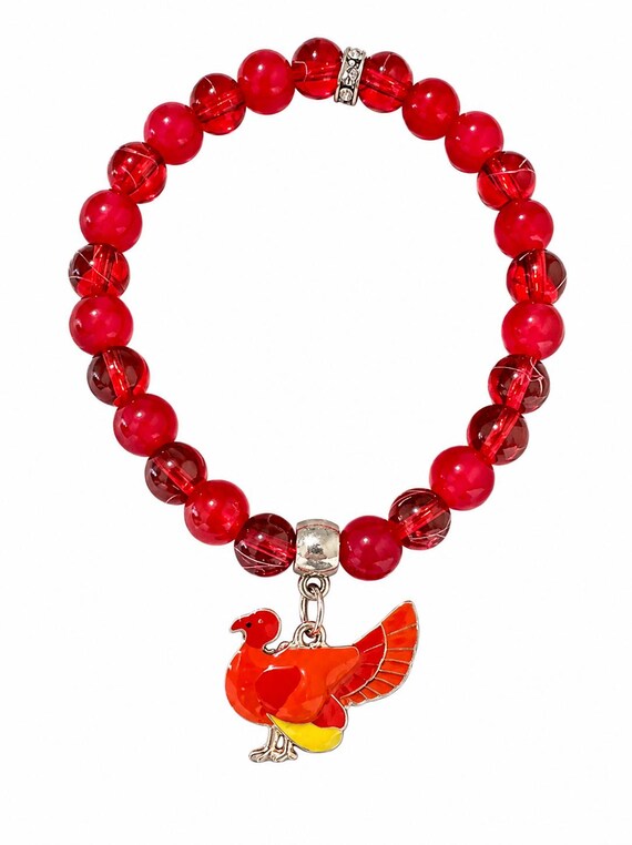 Tom The Turkey Stretch Charm Bracelet