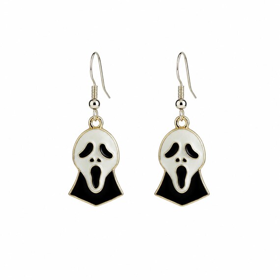 Halloween Mask Dangle Earrings. Hypoallergenic