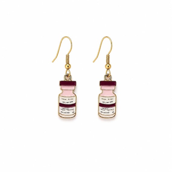Nurses Medication Bottle Dangle Earrings.