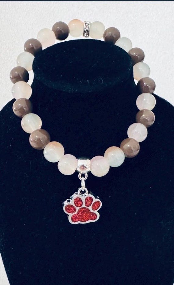 Orange Paw Charm Bracelet