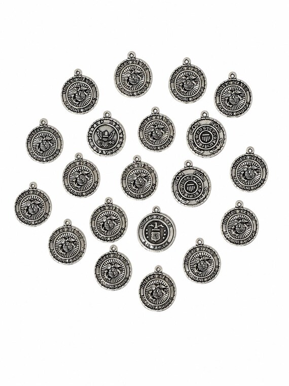 20 Piece Military Emblem Charms