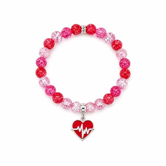 Heartbeat Nurse Charm Stretch Bracelet