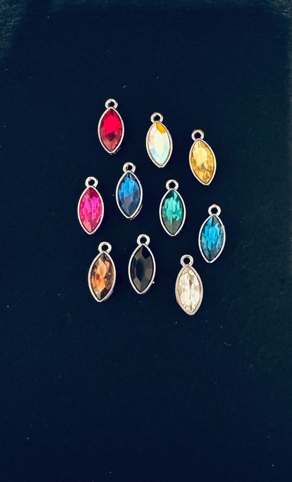 10 Piece Large Birthstone Charms